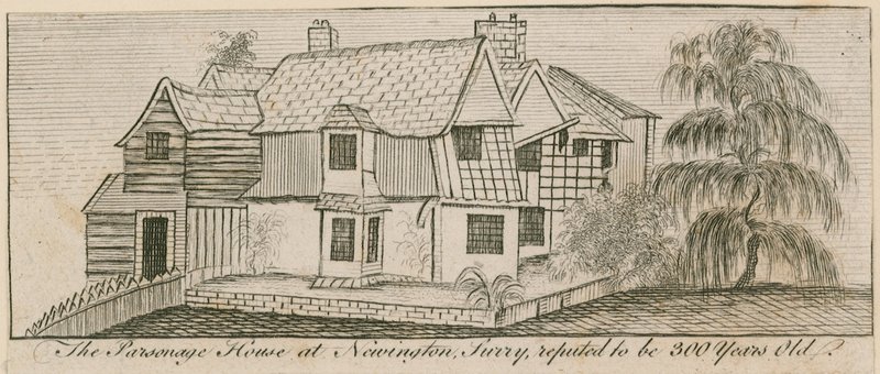 La Casa Parrocchiale a Newington, Surrey, ritenuta avere 300 anni da English School
