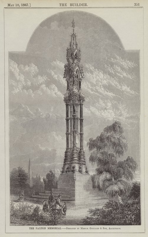 Memoriale di Paxton, progettato da Messrs Goddard e Figlio, Architetti da English School