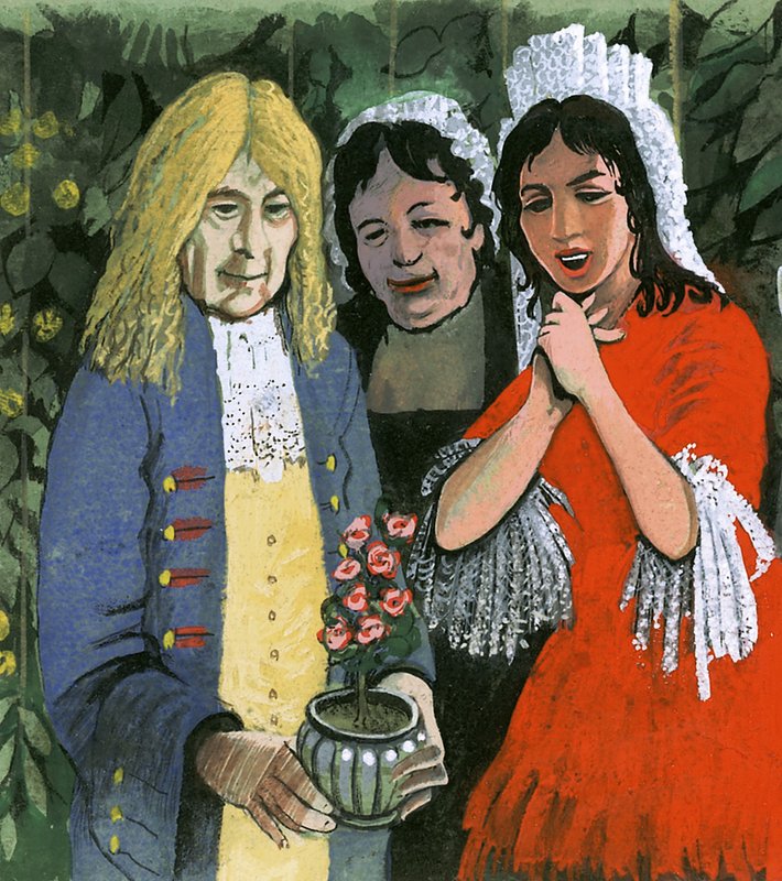 Il Pelargonium triste, varietà di geranio molto popolare nel XVII e XVIII secolo da English School