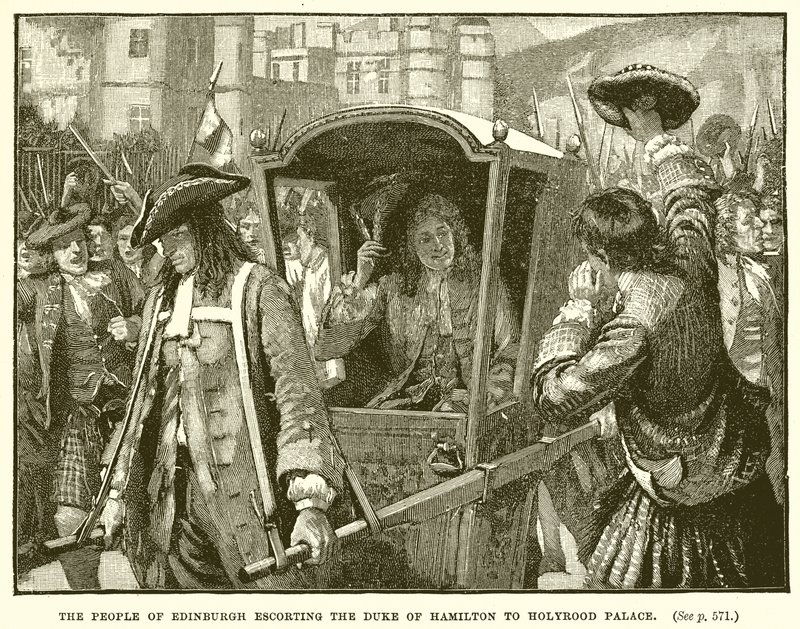 Il popolo di Edimburgo scorta il Duca di Hamilton al Palazzo di Holyrood da English School