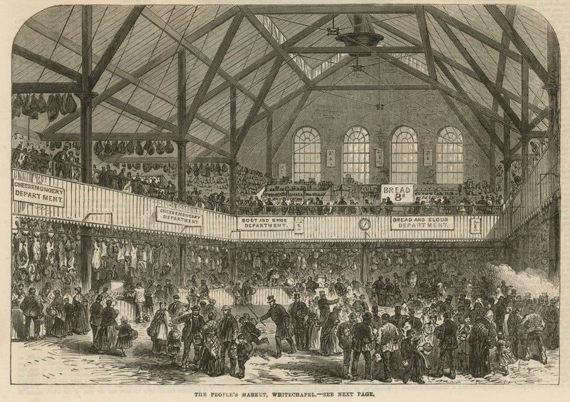 Il Mercato del Popolo, Whitechapel, Londra da English School