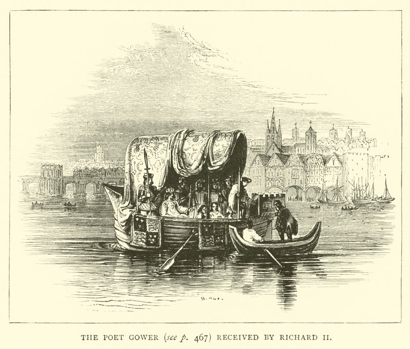 Il poeta Gower ricevuto da Riccardo II da English School