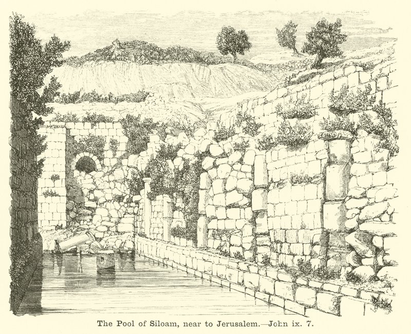 La piscina di Siloe, vicino a Gerusalemme, Giovanni, ix, 7 da English School