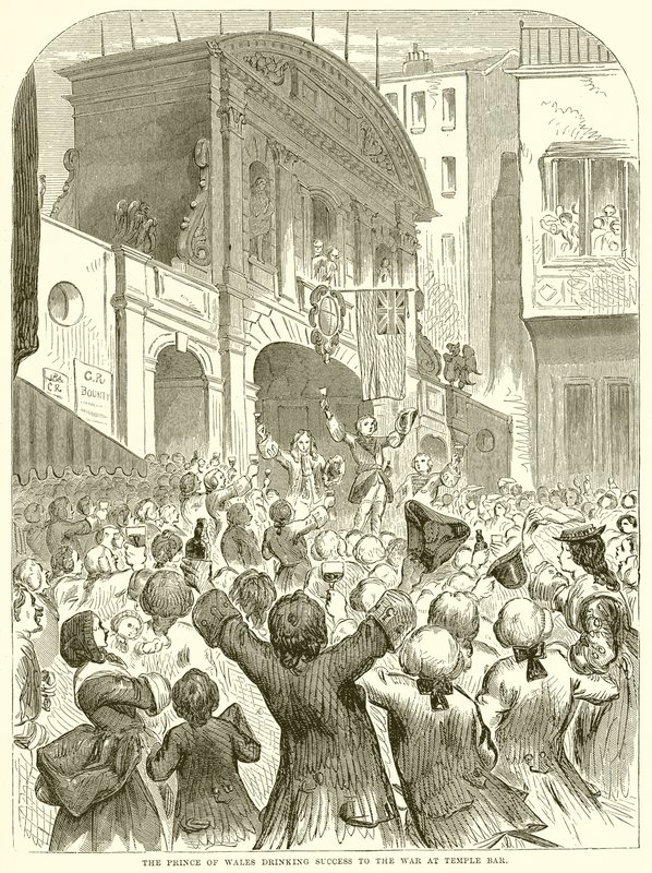 Il Principe di Galles brinda al Successo della Guerra a Temple Bar da English School