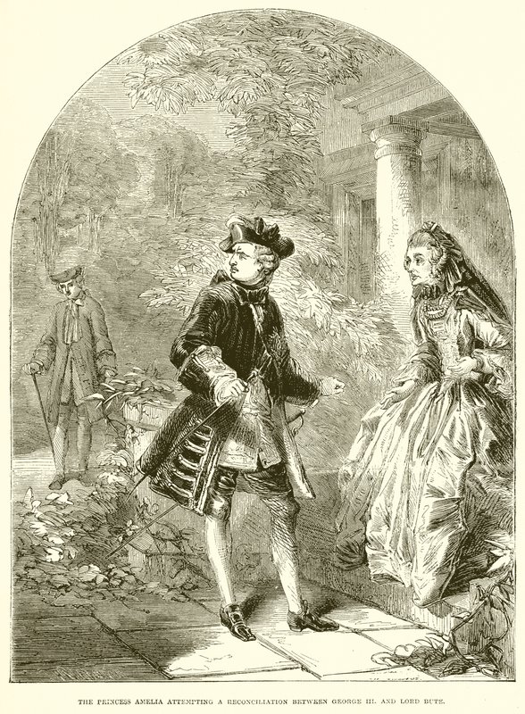 La principessa Amelia tenta una riconciliazione tra Giorgio III e Lord Bute da English School