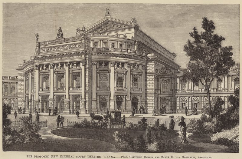 Il Nuovo Teatro Imperiale di Corte Proposto, Vienna (incisione) da English School