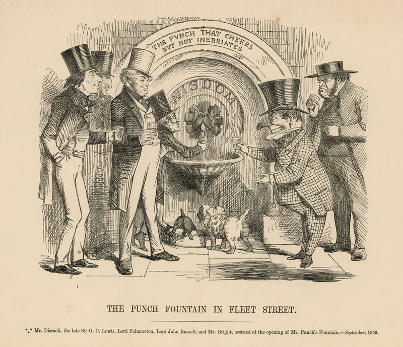La fontana Punch in Fleet Street da English School