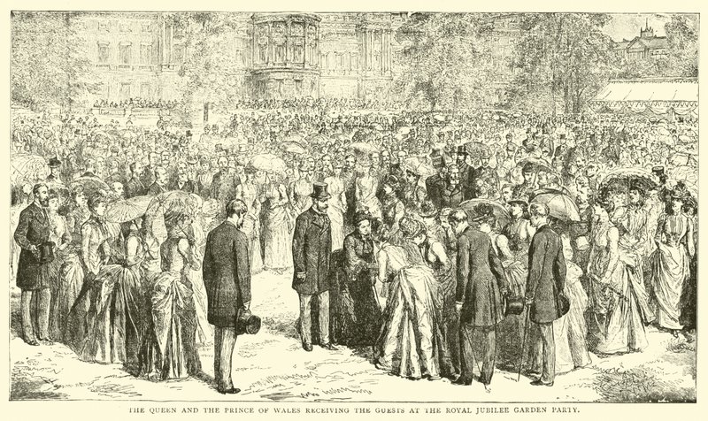 La Regina e il Principe di Galles ricevono gli ospiti alla festa del Giubileo Reale da English School