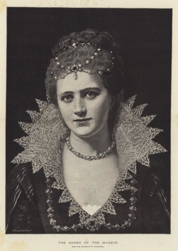 La regina della maschera (incisione) da English School