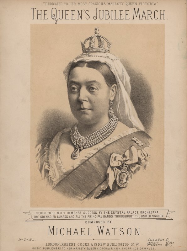 La Marcia del Giubileo della Regina - con ritratto della Regina Vittoria da English School