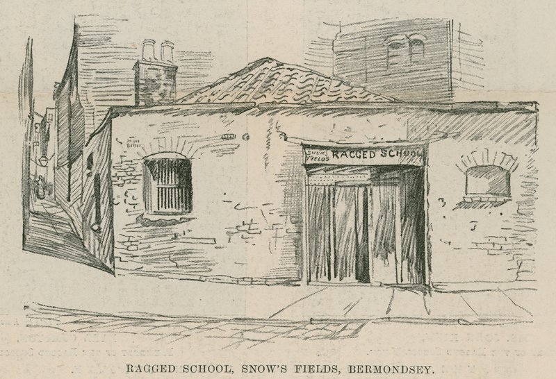 Il Giubileo della Ragged School Union; Ragged School, Snows Fields, Bermondsey, Londra da English School
