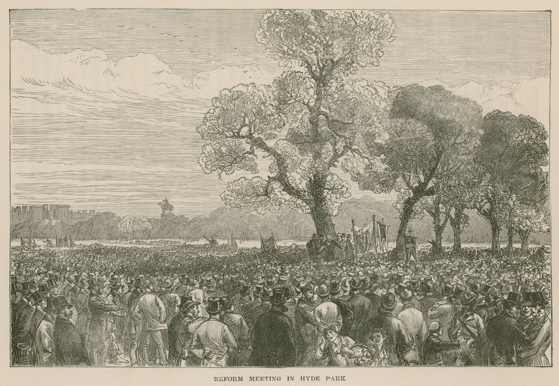 La Dimostrazione della Riforma a Hyde Park, 6 maggio 1867 da English School