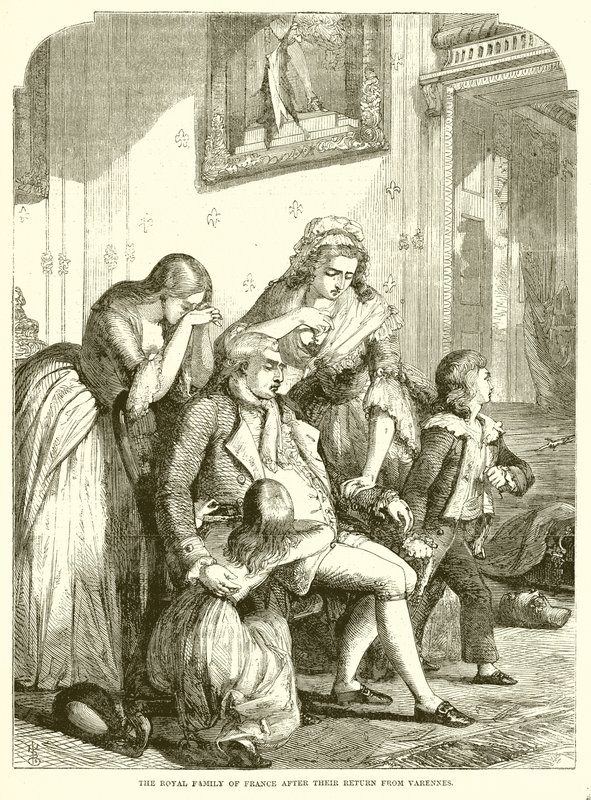 La Famiglia Reale di Francia dopo il ritorno da Varennes da English School