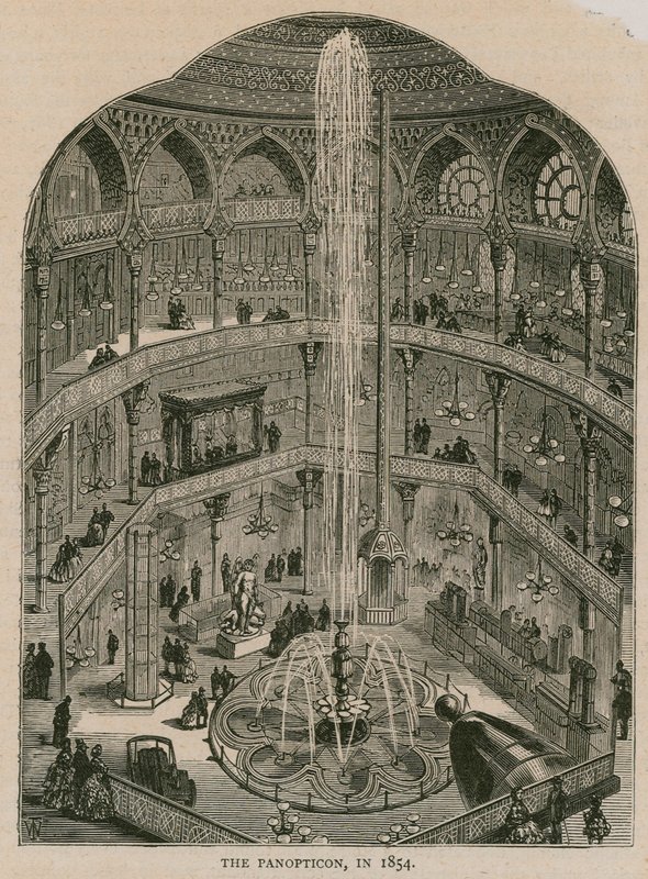 Il Royal Panopticon of Science and Art, Leicester Square, Londra da English School