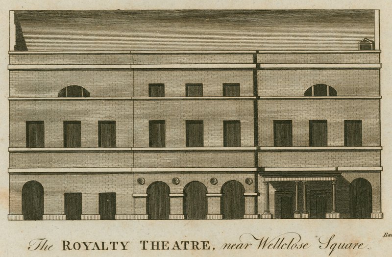 Il Teatro della Royalty, Well Street, Wellclose Square, Londra da English School