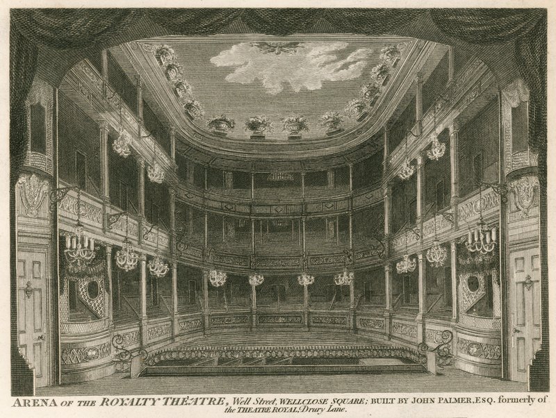 Il Teatro della Royalty, Well Street, Wellclose Square, Londra da English School