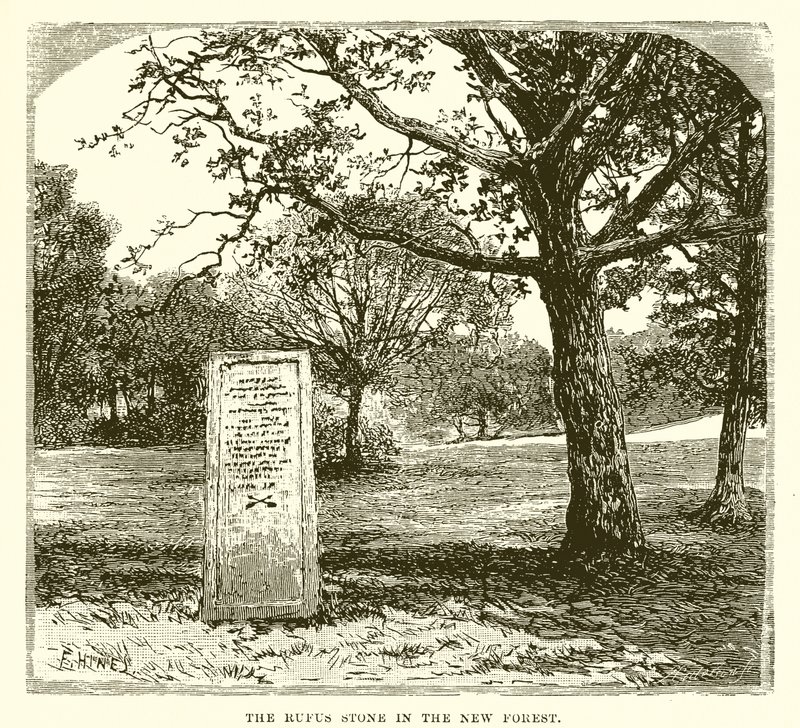 La pietra di Rufus nella nuova foresta da English School