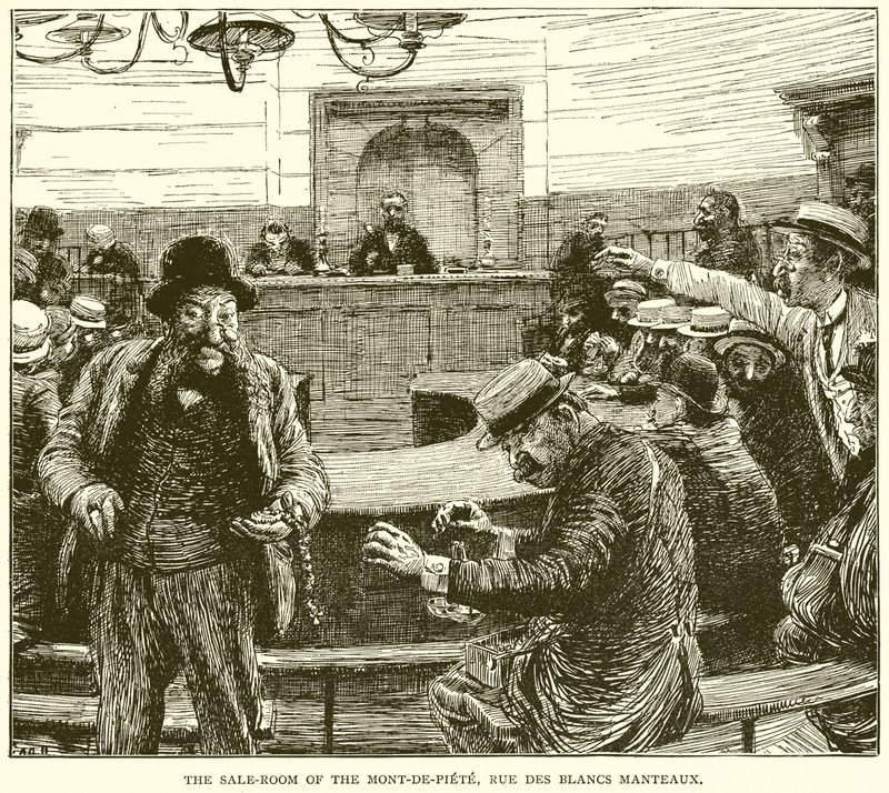 Sala delle vendite del Mont-de-Piété, Rue des Blancs Manteaux da English School