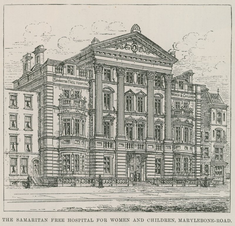 The Samaritan Free Hospital per Donne e Bambini, Marylebone Road da English School
