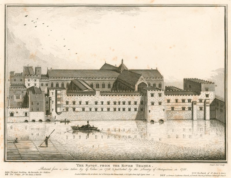 Il Savoy, Londra, dal fiume Tamigi da English School