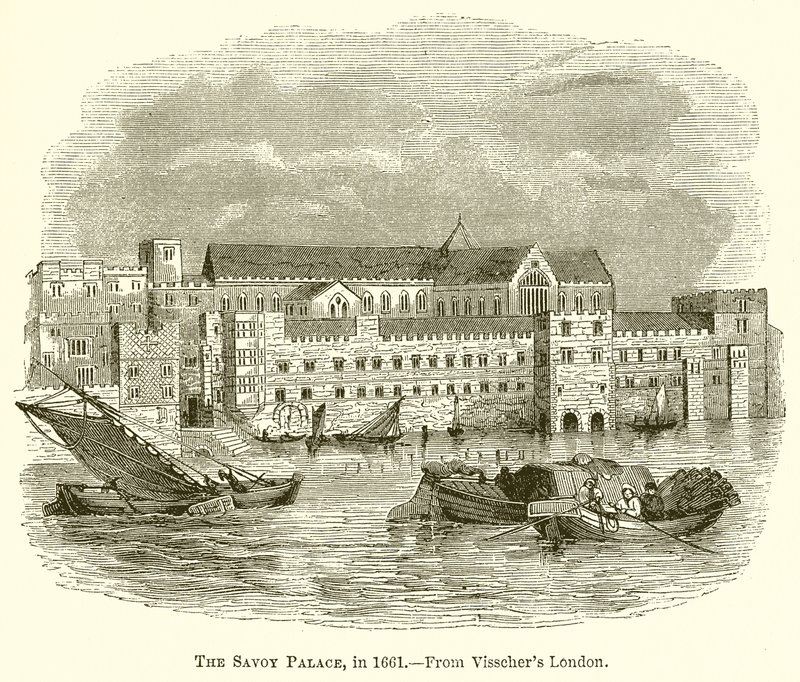 Il Palazzo Savoy, nel 1661 da English School