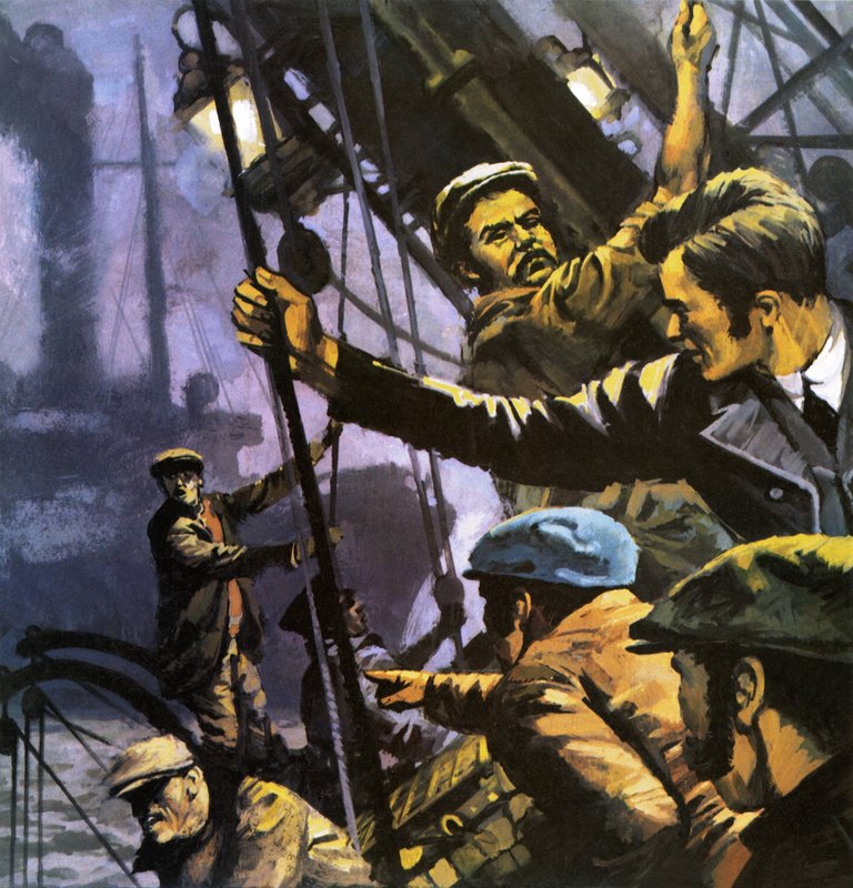 Il lupo di mare. Illustrazione per il libro di Jack London. da English School