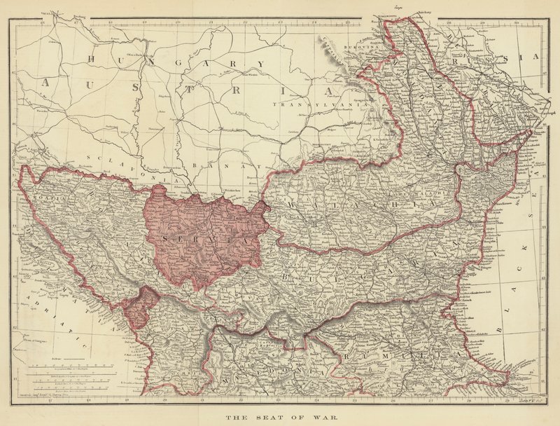 Il teatro della guerra (litografia a colori) da English School
