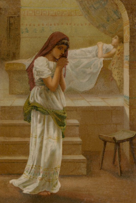 La donna di Sunem (cromolitografia) da English School