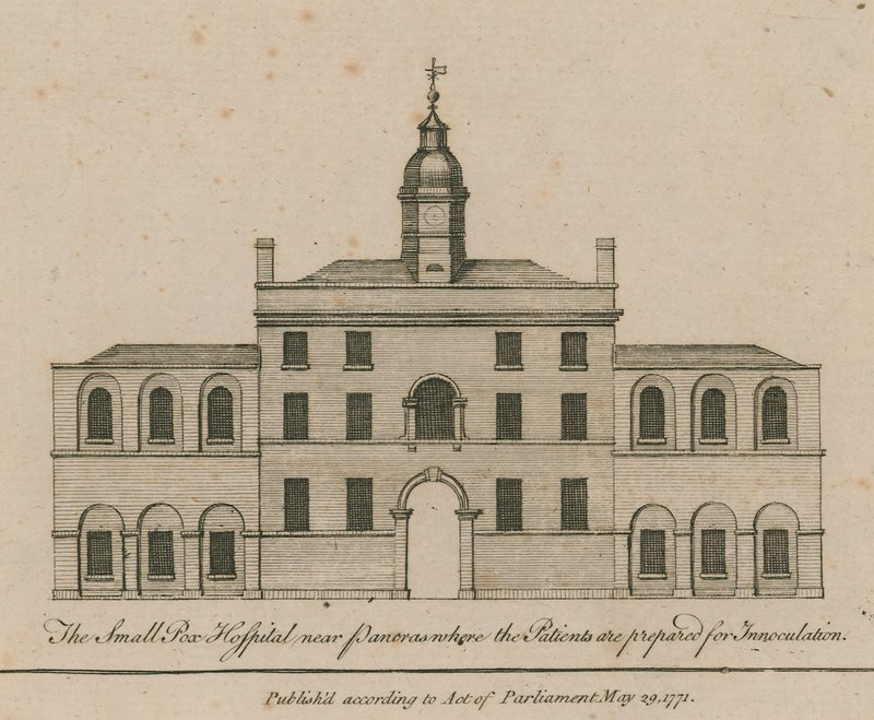 Smallpox Hospital vicino a Pancras dove i pazienti sono preparati per l
