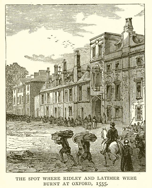 Il luogo dove Ridley e Latimer furono bruciati a Oxford, 1555 da English School