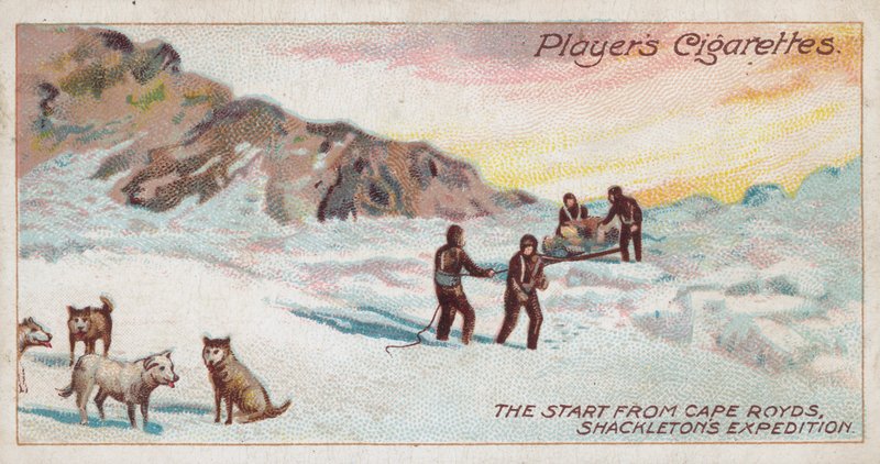 La partenza da Cape Royds, spedizione di Shackleton da English School