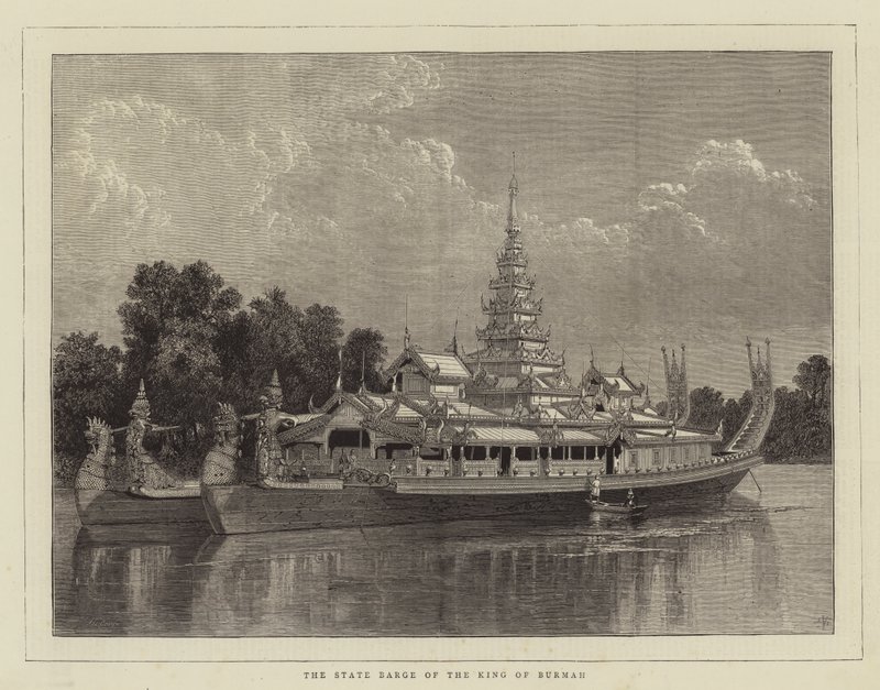 La barca di stato del re di Birmania da English School