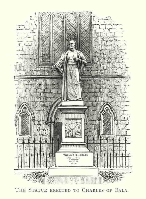 La Statua eretta a Carlo di Bala (incisione) da English School
