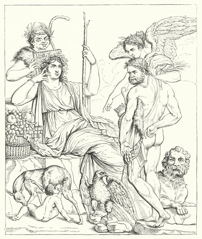 La storia di Ercole e Telefo (incisione) da English School