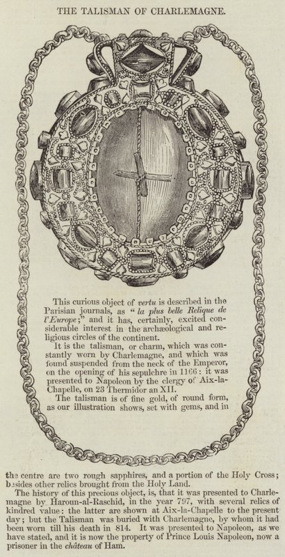Il talismano di Carlo Magno (incisione) da English School