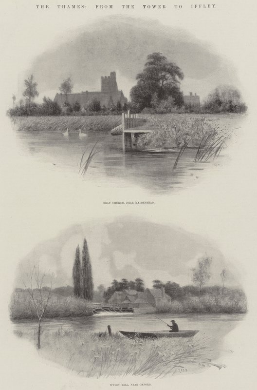 Il Tamigi, dalla Torre a Iffley (litografia) da English School