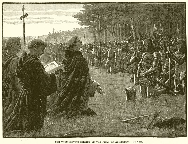 Il servizio di ringraziamento sul campo di Agincourt da English School