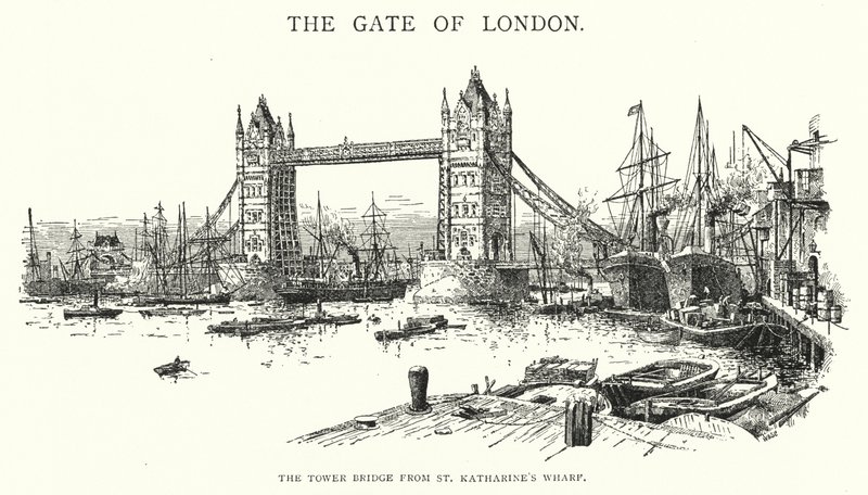 Il Tower Bridge dal molo di St Katharine da English School