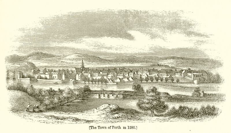 La città di Perth nel 1580 da English School