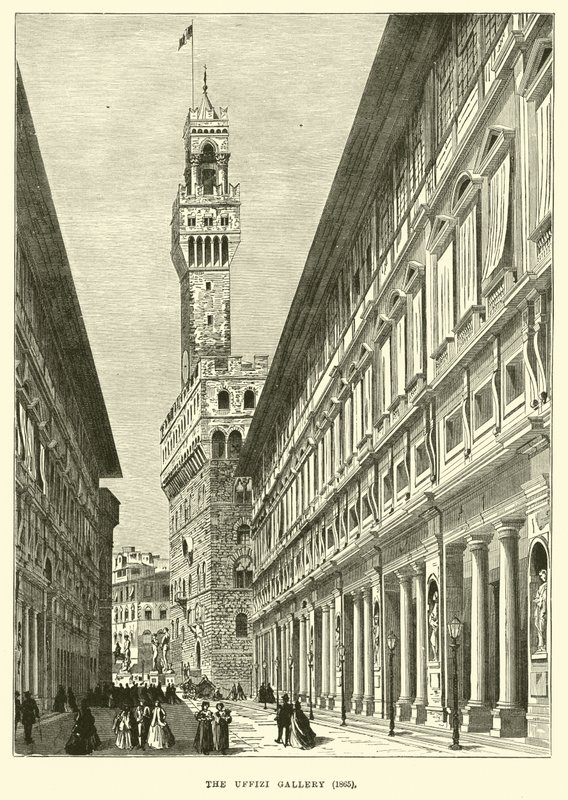La Galleria degli Uffizi, 1865 da English School