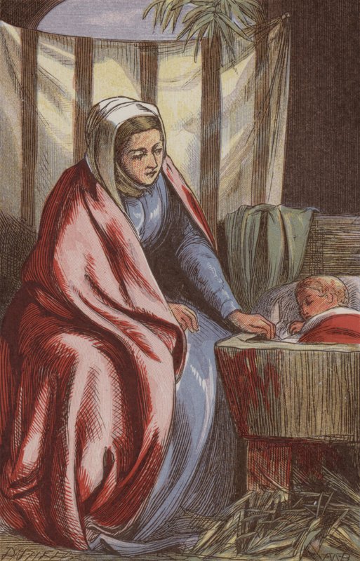 La Vergine Maria guarda il Salvatore Bambino dormiente da English School