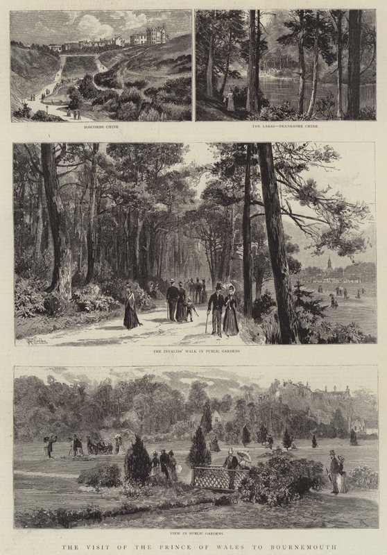 La visita del Principe di Galles a Bournemouth (incisione) da English School