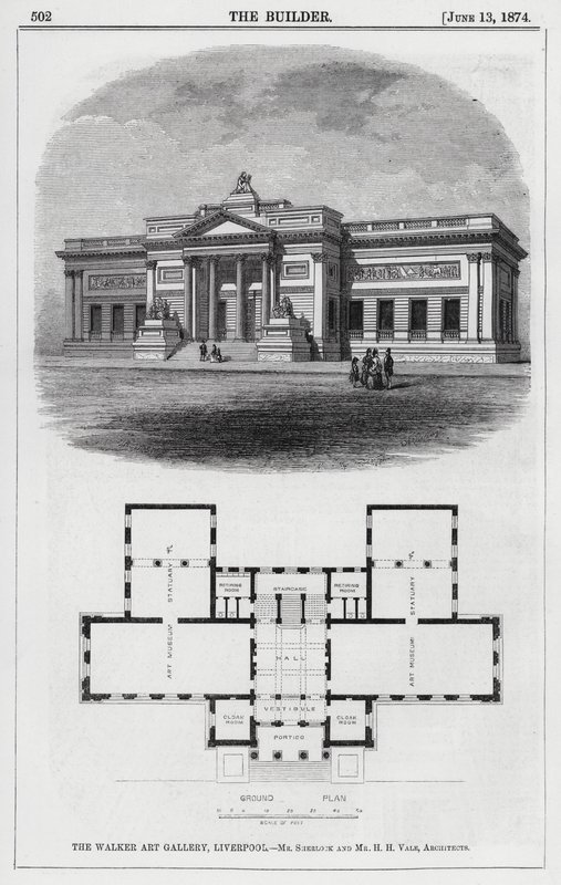 La Walker Art Gallery, Liverpool (incisione) da English School