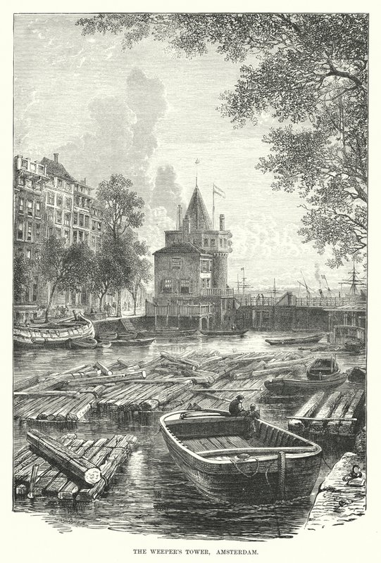 La Torre del Piangente, Amsterdam (incisione) da English School