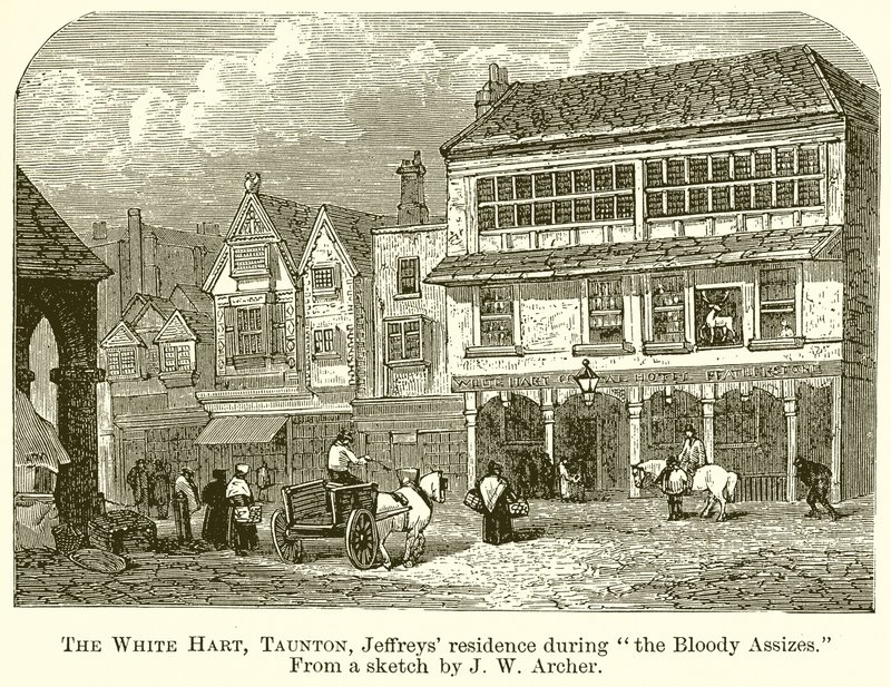 Il cervo bianco, Taunton, residenza di Jeffreys durante le Bloody Assizes da English School