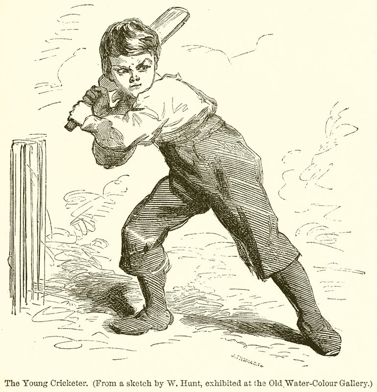 Il giovane giocatore di cricket da English School