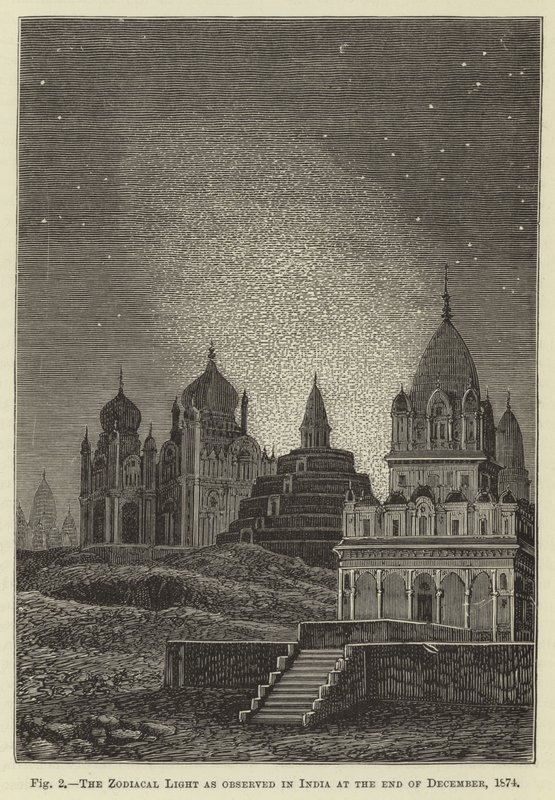 La luce zodiacale osservata in India alla fine di dicembre 1874 da English School