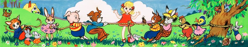 La gara di tiro alla fune degli animali da English School