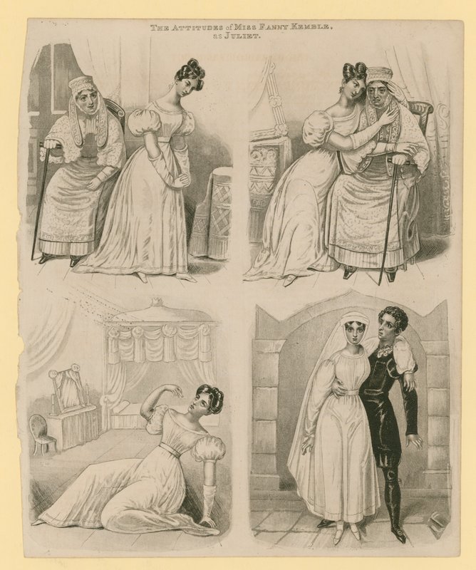 Le attitudini di Miss Fanny Kemble come Giulietta da English School
