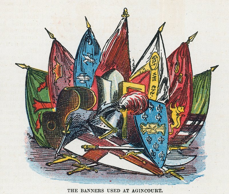 Gli stendardi usati ad Agincourt da English School